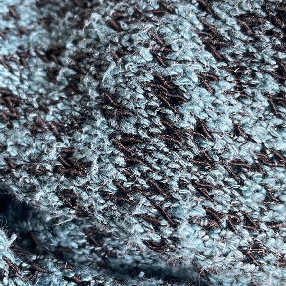 Teal & Black Tie Back Sweater Plus sz 1 - Picture 9 of 11
